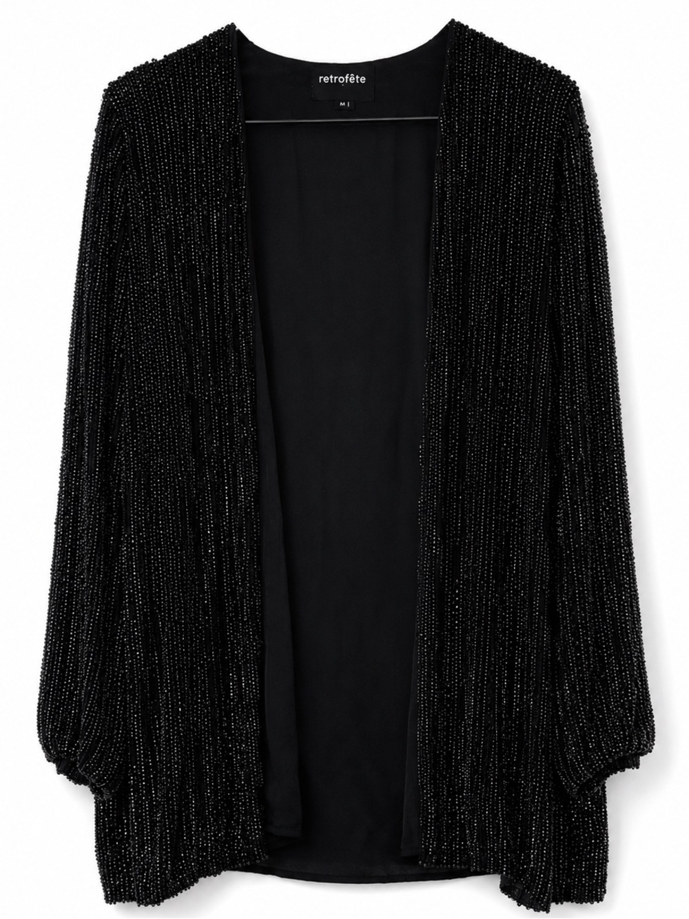 Retrofête Black Gabrielle Sequin Robe Missing Belt Size M - Picture 4 of 11
